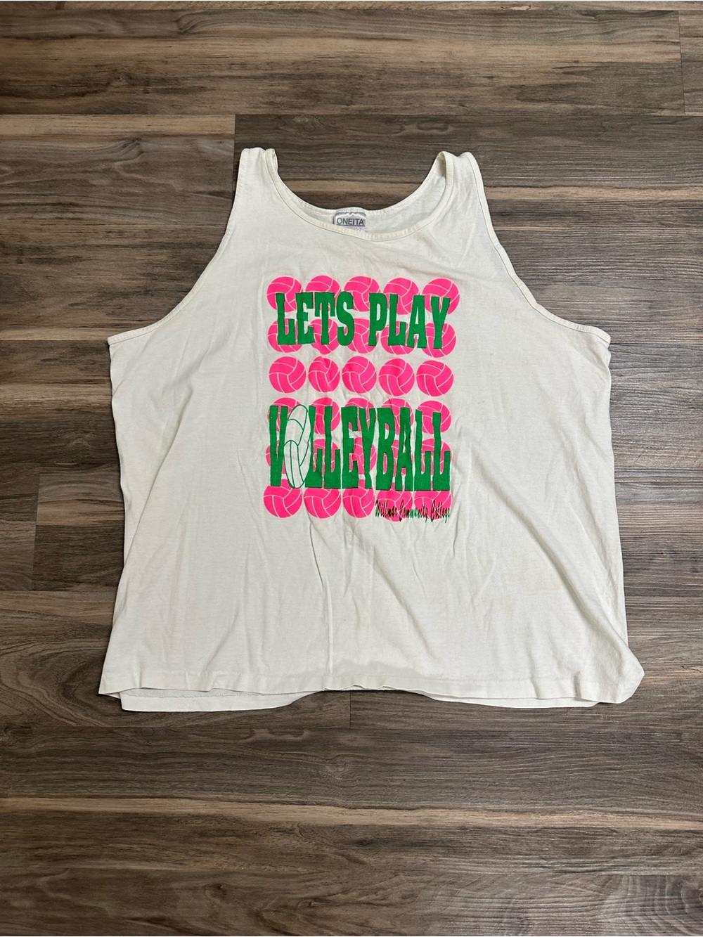Vintage Oneita Power-T Let’s Play Volleyball Tank Top